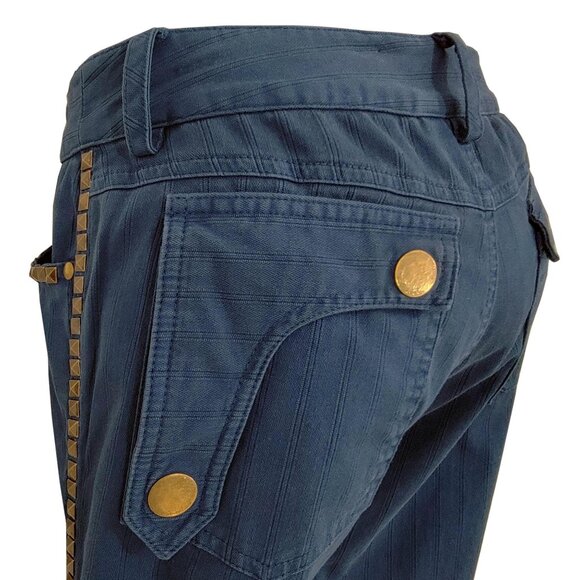 Blue Flare Embellished Men's Blue Pants - Picture 9 of 9